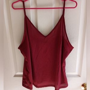 Burgundy V- neck Tank Top